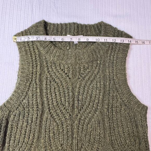 MADEWELL Pointelle Knit Sweater Vest XXS Heather Basil Green Soft Layering - Picture 7 of 11